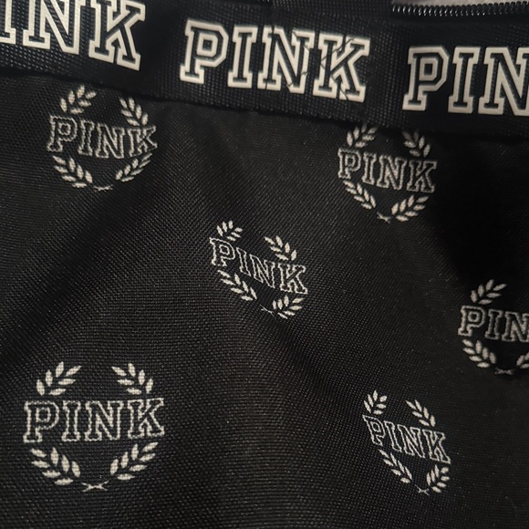 PINK Victoria's Secret Black Tote with Logo Pattern - Picture 2 of 4